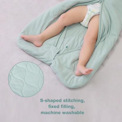 Mosebears Sleep Sack - Baby Winter Wearable Blanket with 2-Way Zipper | 2.5 TOG Cotton, Calm Sage, 12-18 Months