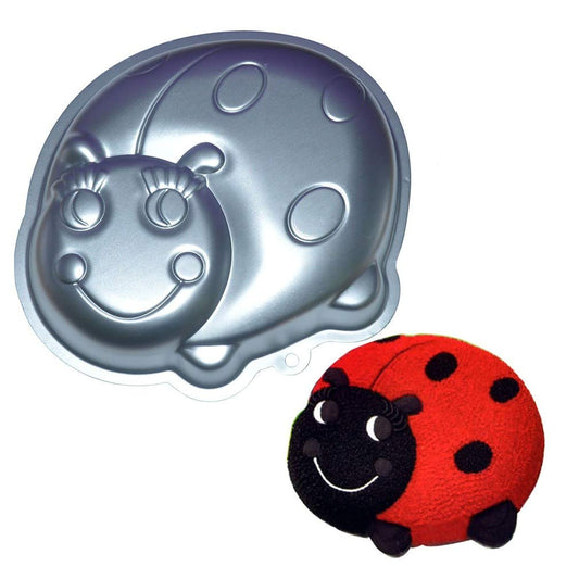 Ulalaza 3D Ladybug Baking Pan Aluminum Cake Mold DIY Birthday Cake Mould Kitchen Supplies