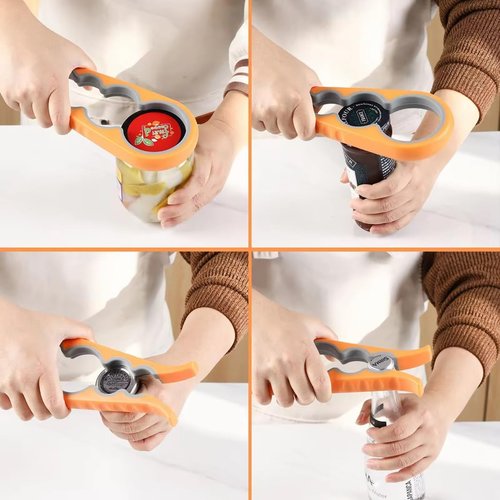 Easy Grip - Multi-Use Jar, Bottle & Can Opener for Seniors with Arthritis | Ideal for Weak Hands