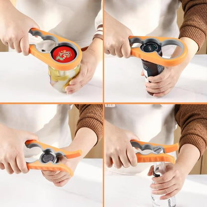 Easy Grip - Multi-Use Jar, Bottle & Can Opener for Seniors with Arthritis | Ideal for Weak Hands