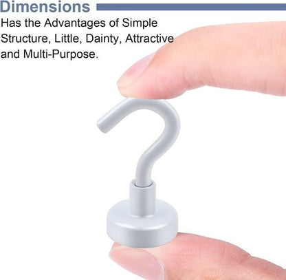 DIYMAG Magnetic Hooks - 30Lbs Heavy Duty S-Hook for Classroom, Kitchen, Garage | 20 Pack - White