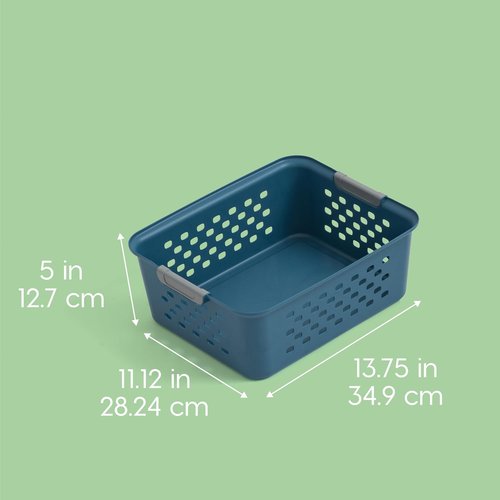 IRIS USA Plastic Storage Basket - Medium 6-Pack | Eco-Friendly Organizer for Pantry, Closet & Laundry Room