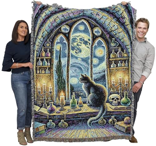 Vahn Gogh the Wizard Fantasy Tapestry Throw Blanket 72x54 Cotton, Made in USA