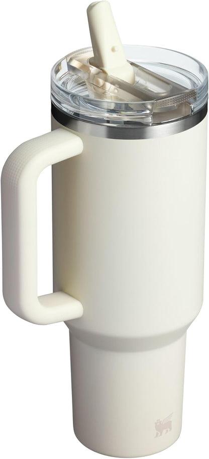 STANLEY Quencher ProTour 40 oz Tumbler - Leakproof Lid, Built-In Straw & Handle | Insulated Stainless Steel | BPA-Free | Cream