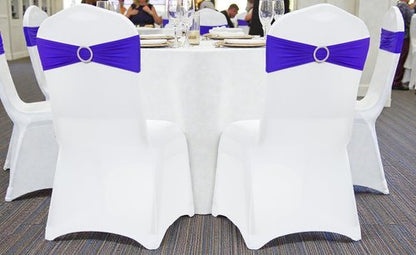 MDS Spandex Chair Sashes - Premium Stretch Covers with Buckle Slider for Weddings & Events | Royal Blue, Pack of 50