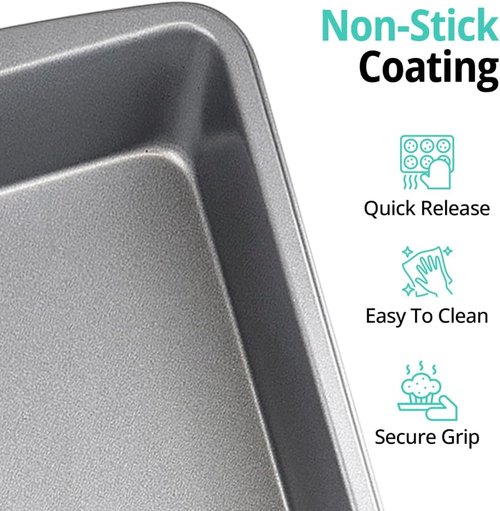 9x13 Inch Nonstick Baking Pan with Lid | Durable Covered Cake Pan for Brownies, Lasagna