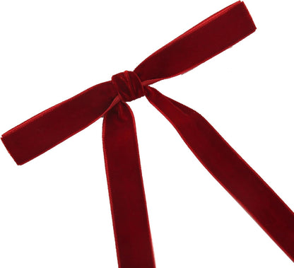 Regine Switzerland 30 Pcs Burgundy Velvet Christmas Tree Bows - Vintage Ribbon Bows for Wreaths & Gifts