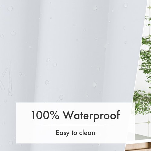 Amazer White Shower Curtain Liner with Magnets, 72x72 Plastic Shower Liner PEVA Waterproof Medium Weight Inside Shower Curtains Liner for Bathroom with Rustproof Grommet