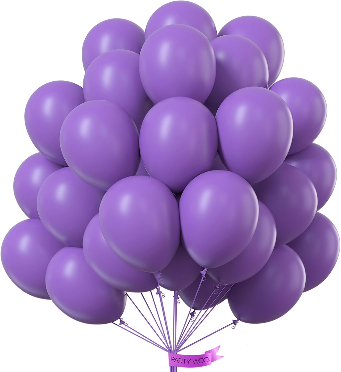 PartyWoo Purple Balloons - 100pcs 12 Inch Latex Balloons for Birthday & Wedding Decor