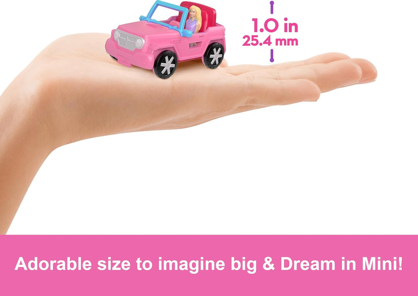 Barbie Mini BarbieLand Playsets - SUV Toy Vehicle with Color-Change Surprise & 1.5-Inch Doll