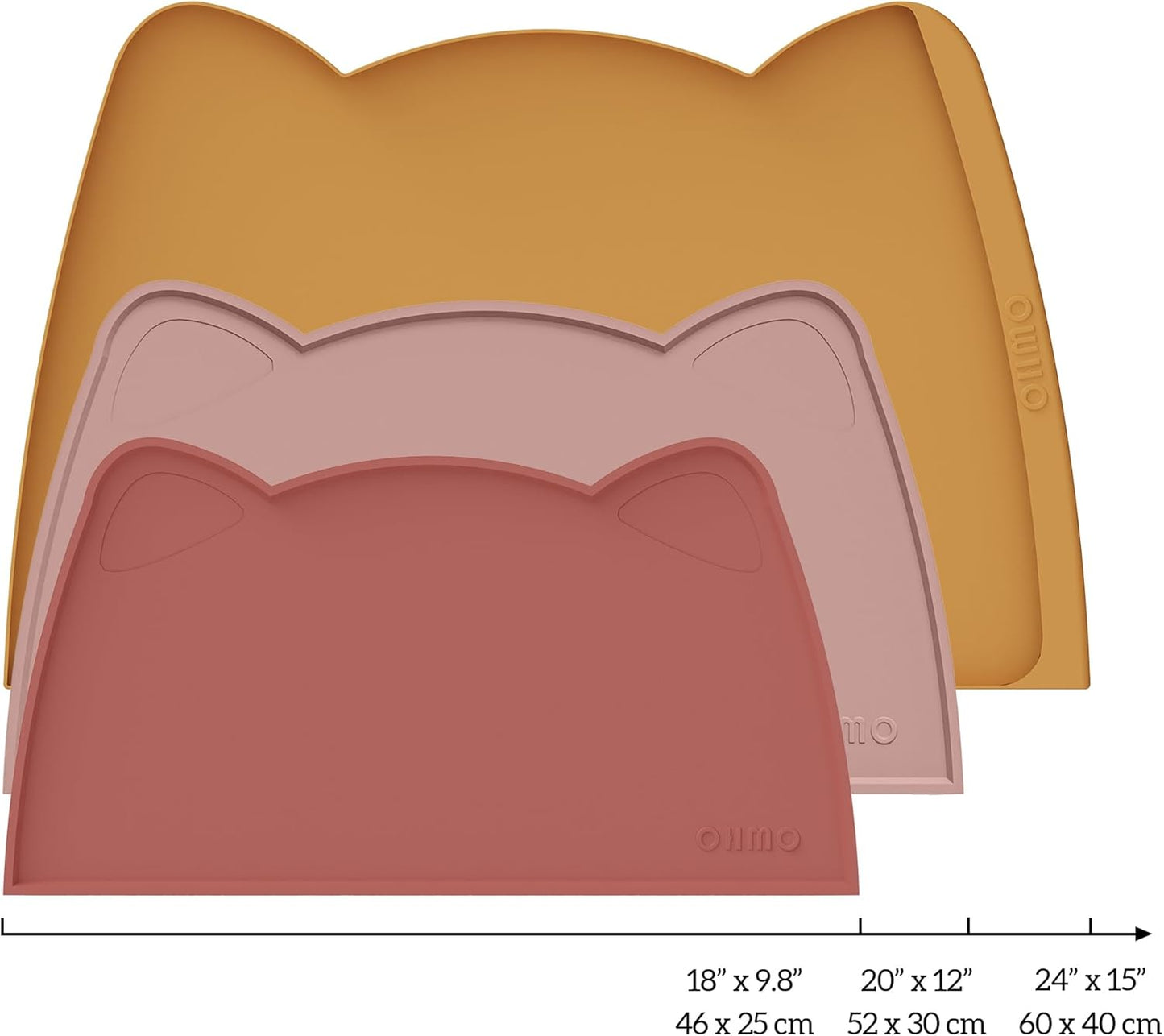OHMO - Silicone Cat Food Mat | Non-Skid Waterproof Pet Feeding Tray - Easy to Clean (Erythrinus, 18" x 9.8")