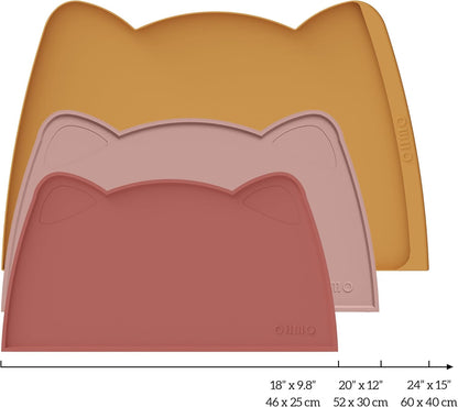 OHMO - Silicone Cat Food Mat | Non-Skid Waterproof Pet Feeding Tray - Easy to Clean (Erythrinus, 18" x 9.8")