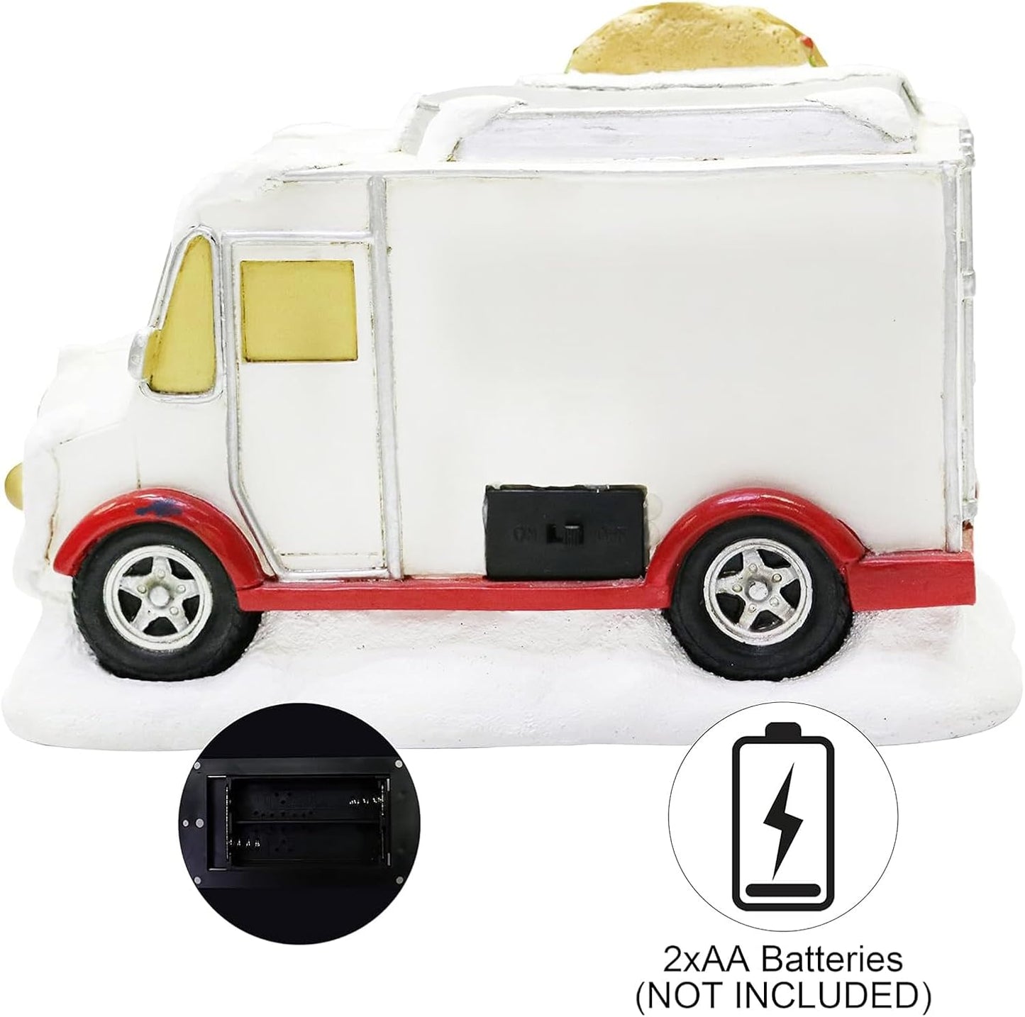 MOMENTS IN TIME Christmas Village Taco Truck - LED Lighted Food Vendor Scene | Hand-Painted Holiday Décor