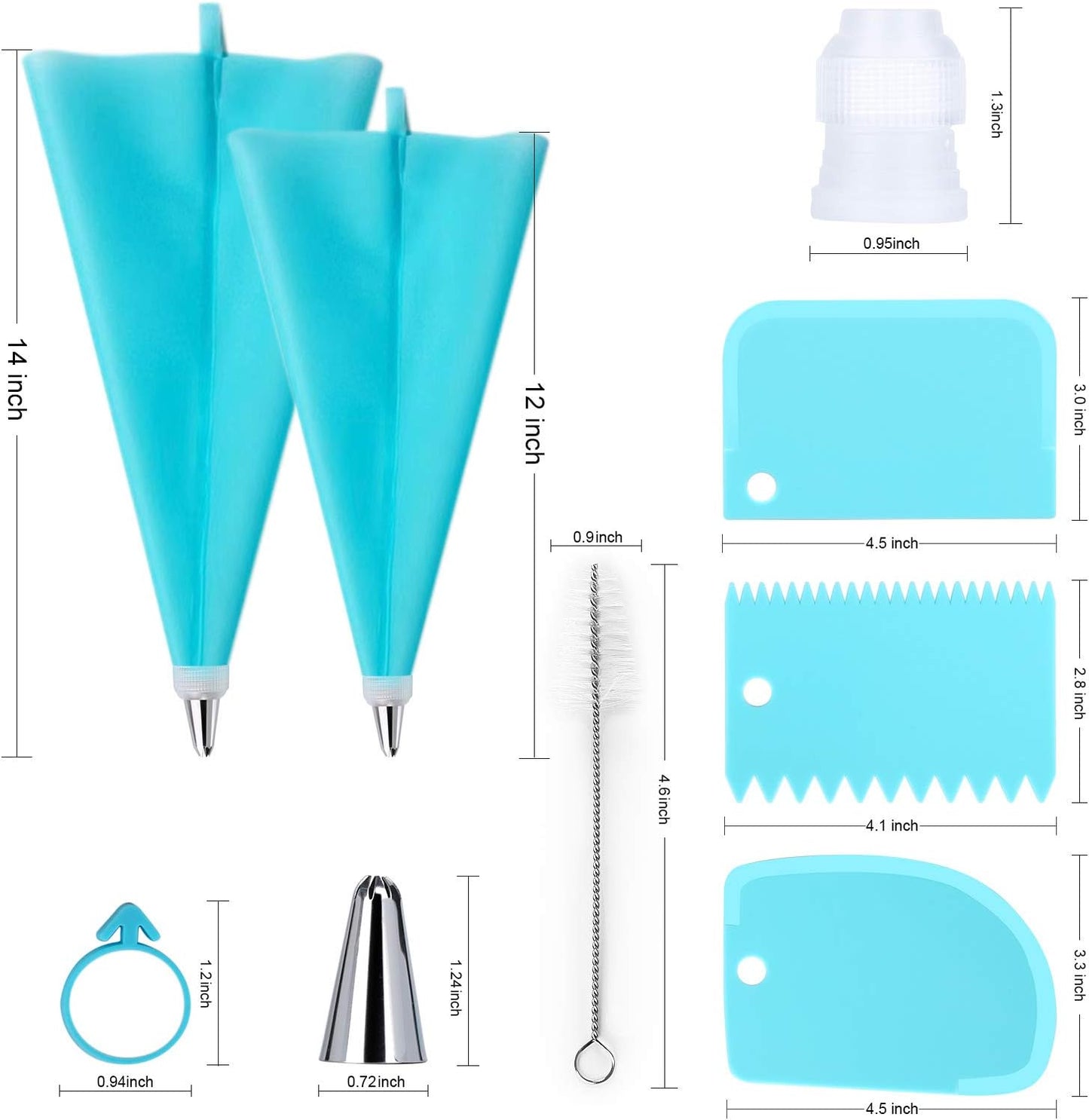 Wilton 34-Piece Cake Decorating Set - Piping Bags, 24 Stainless Steel Tips & Icing Smoothers
