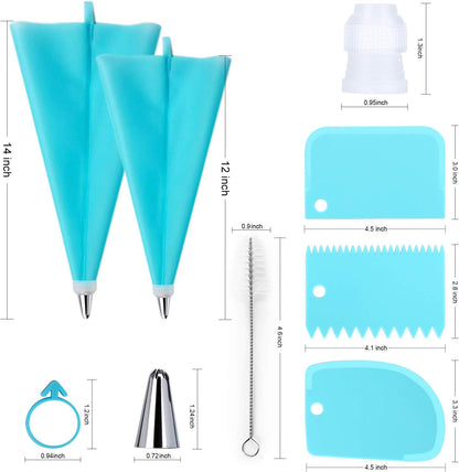 Wilton 34-Piece Cake Decorating Set - Piping Bags, 24 Stainless Steel Tips & Icing Smoothers