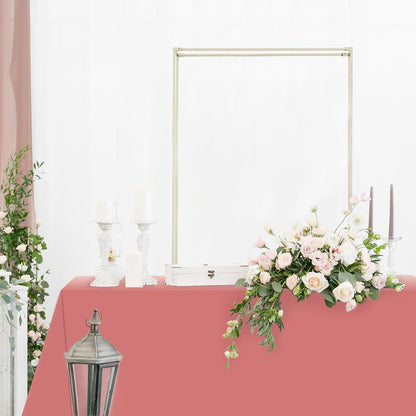 Whaline 16Pcs Pink Plastic Tablecloth Set - Waterproof Rectangle Covers for Parties | 54 x 108 Inch