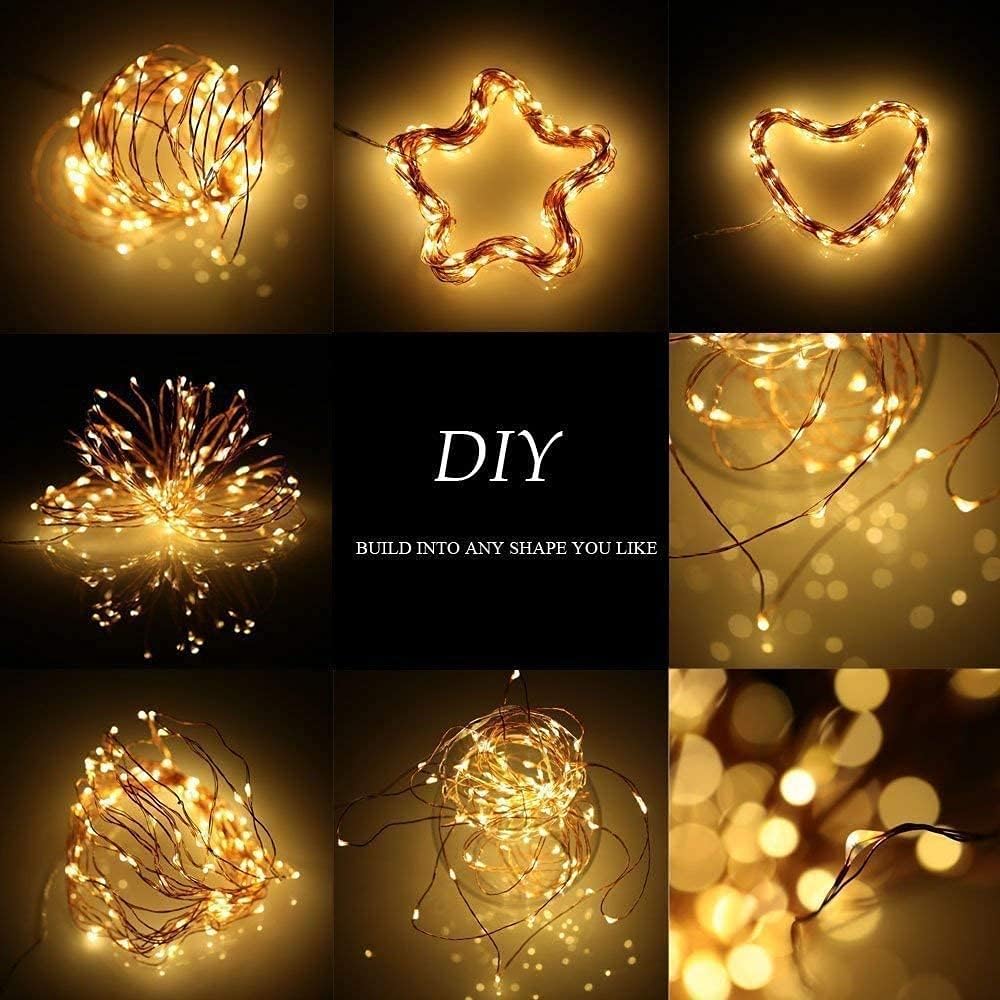 Sanniu LED String Lights - Mini Battery-Powered Copper Wire Fairy Lights | 16ft Warm White for Bedroom & Parties