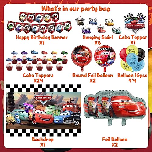 Birthday Party Decorations Kit with Banner Balloons Backdrop & Cake Toppers