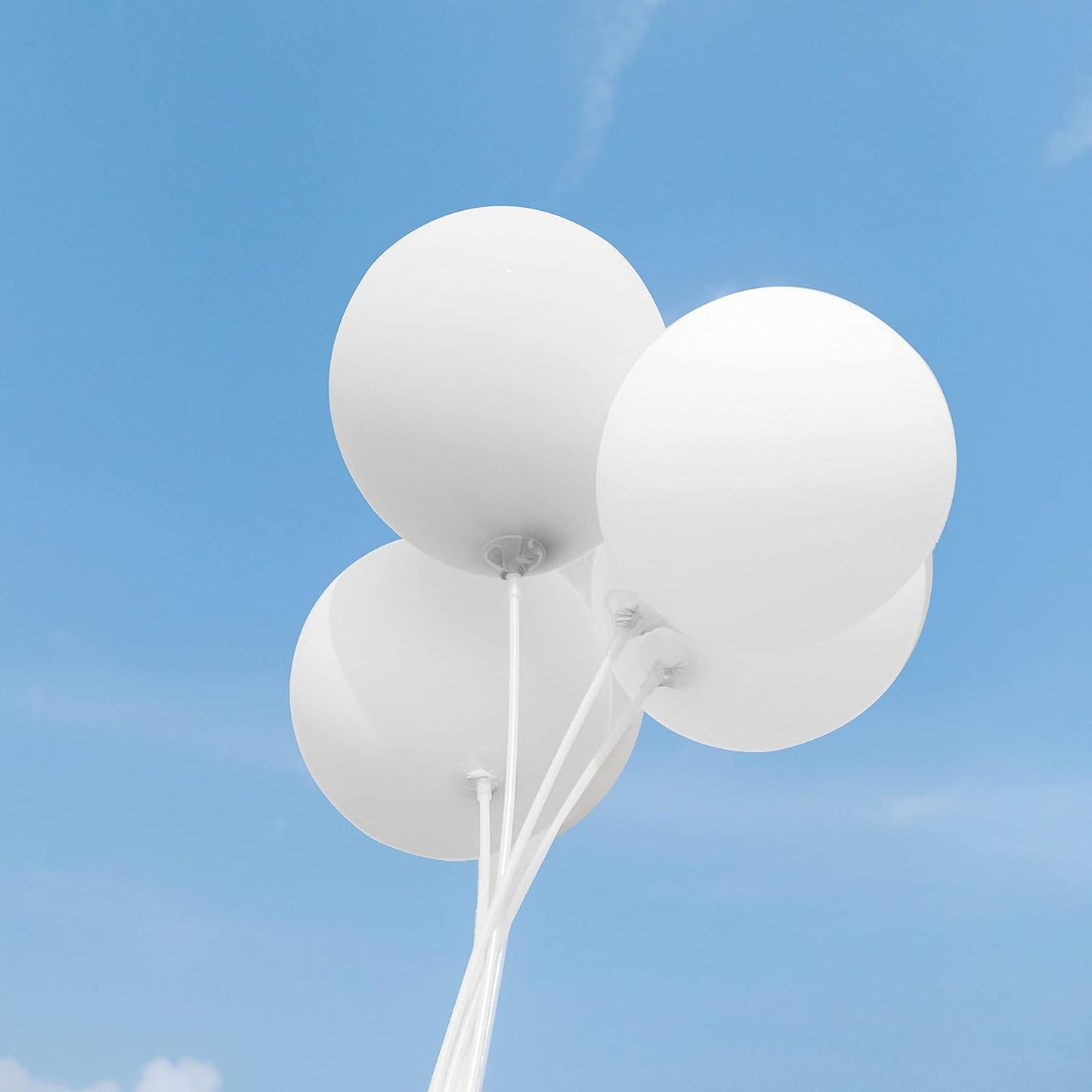 ASIYUHY White Balloons - 100 Pack 12-Inch Latex Balloons with Ribbons for Weddings & Parties