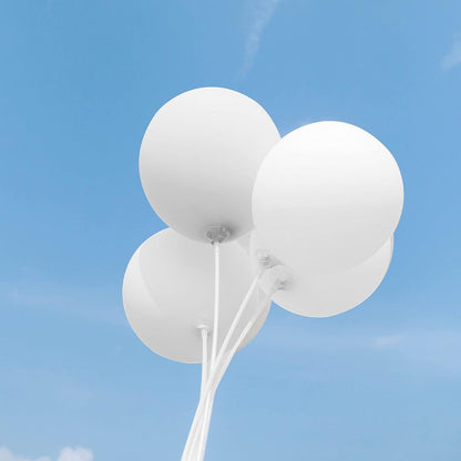 ASIYUHY White Balloons - 100 Pack 12-Inch Latex Balloons with Ribbons for Weddings & Parties