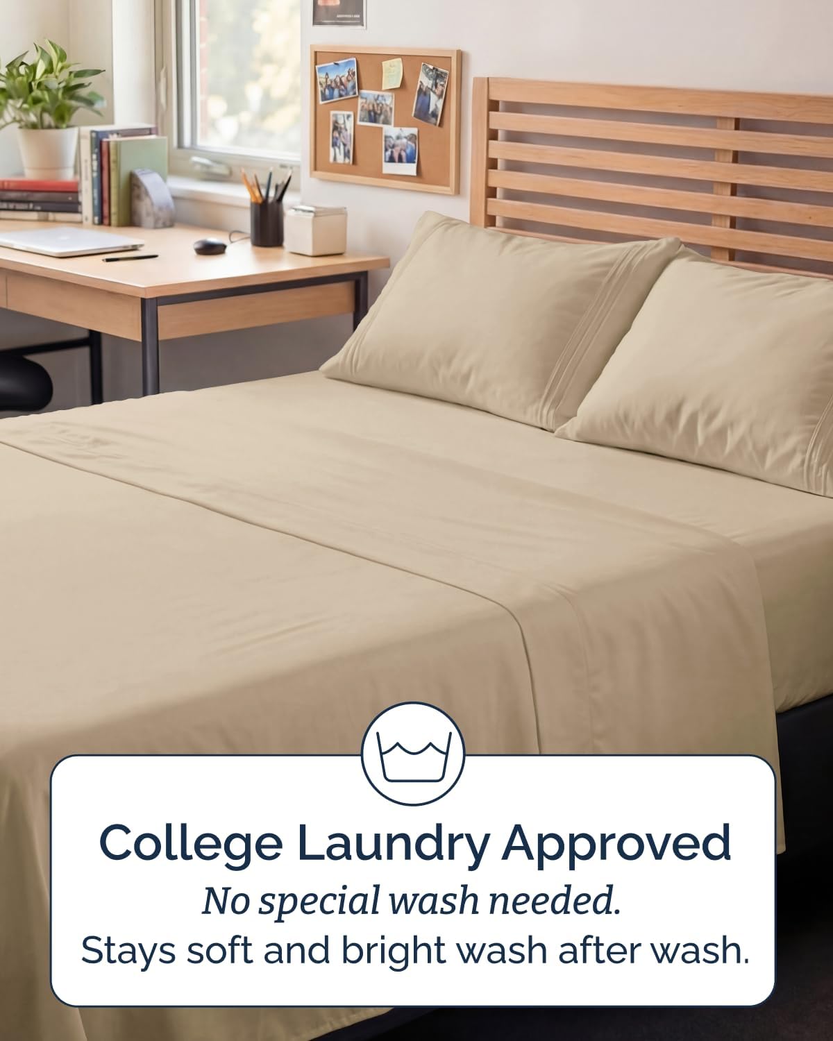 Skiennix Full XL Bed Sheet Set - Soft, Breathable & Cooling 4-Piece Luxury Bedding - Deep Pockets, Fade & Wrinkle Free - Cream