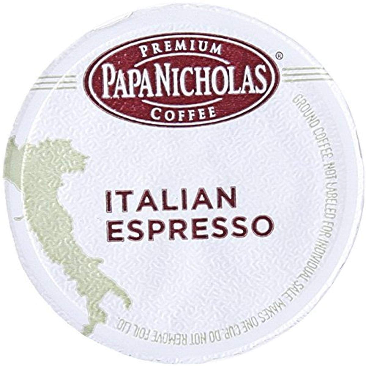 PapaNicholas Coffee Single Serve Coffee Cups Fits Keurig K Cup Brewers, Italian Espresso, 24 Count