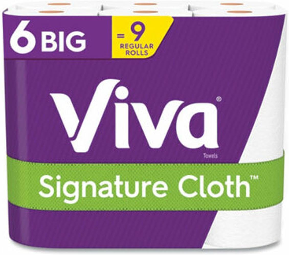 Viva Signature Cloth Paper Towels - Choose-A-Sheet, 6 Big Rolls (70 Sheets Each)