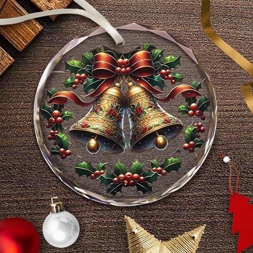 Round Christmas Bell Ornament 2026 Holiday Tree Decor & Housewarming Gift