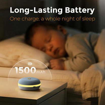 Portable White Noise Machine for Baby Sleeping, Sound Machine with Personal Voice Recording & Night Light, Rechargeable Battery for Travel, 12 Soothing Sounds & App Library, Toddler Travel Essentials