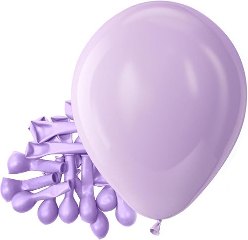Bezente Pastel Purple Latex Party Balloons - 150 Pack of 5-Inch Round Helium Lilac Balloons for Celebrations