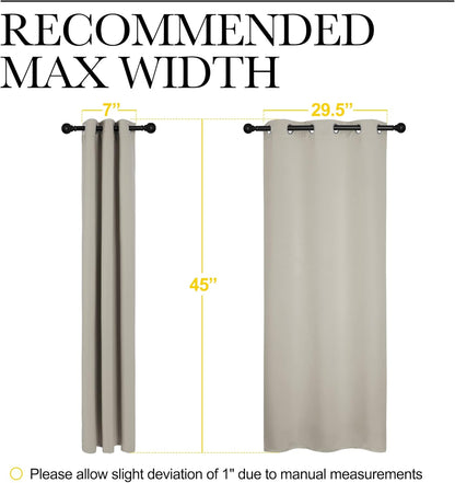 NICETOWN Room Darkening Short Curtain Panels - Thermal Insulated Grommet Drapes (Natural, 2 Panels, W34 x L45)