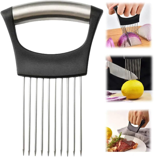 Skiennix Onion Slicer - Upgraded Chopper Tool for Effortless Slicing of Vegetables & Meat | Black