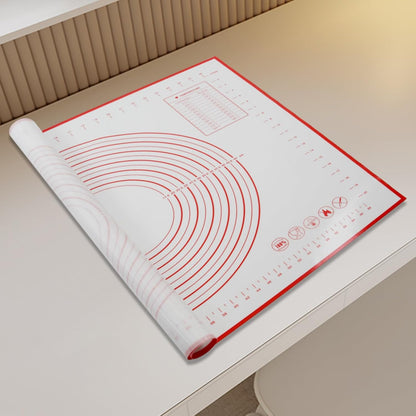 Skiennix Silicone Baking Mat - 32x24" Red Pastry Dough Kneading Sheet for Sourdough Bread