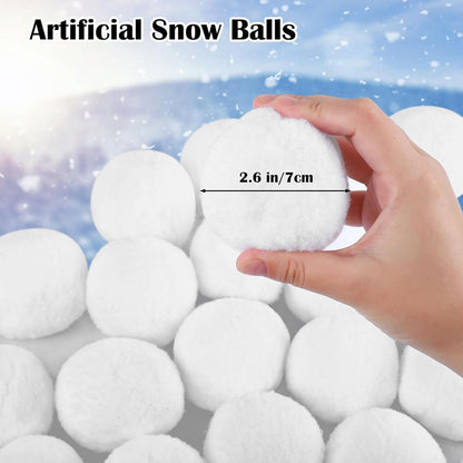Cooraby 25 Pieces Artificial Snowballs - 2.6 Inch Realistic Indoor Fun for Winter Games
