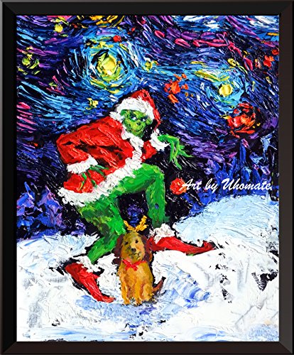 Christmas Grinch Poster Wall Art Canvas Print 18x24 Inches - Nursery Decor