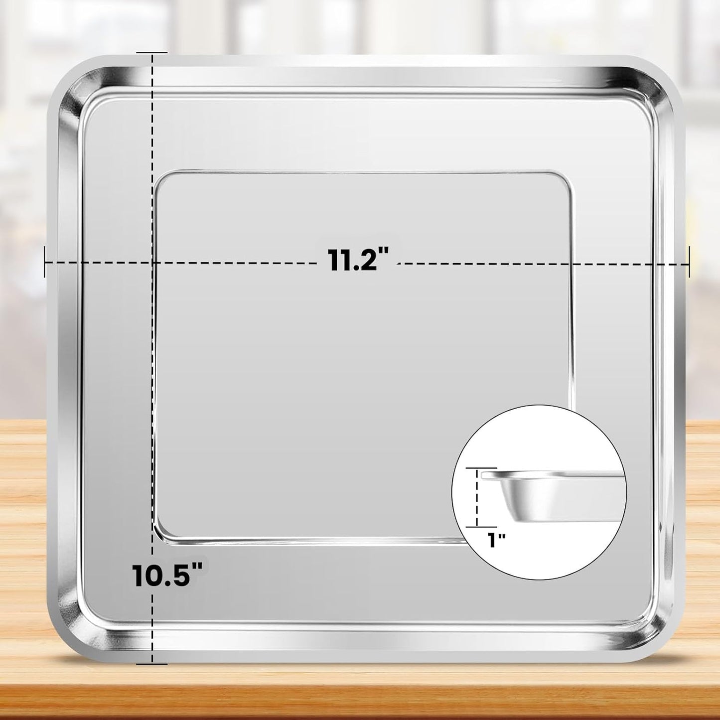 Nuwave Air Fryer Baking Pan - 11.2'' x 10.5'' Stainless Steel Grill Plate for 12-in-1 Toaster Oven