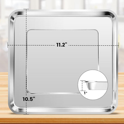 Nuwave Air Fryer Baking Pan - 11.2'' x 10.5'' Stainless Steel Grill Plate for 12-in-1 Toaster Oven