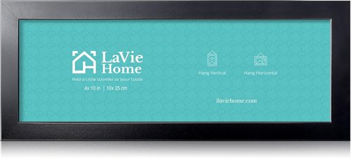 LaVie Home Panoramic Picture Frame - Classic Black 4x10 Wall Decor for Homes & Offices