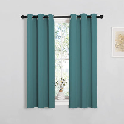 NICETOWN Blackout Curtain Panels - Thermal Insulated Draperies in Sea Teal | 29 x 45 Inches, One Pair