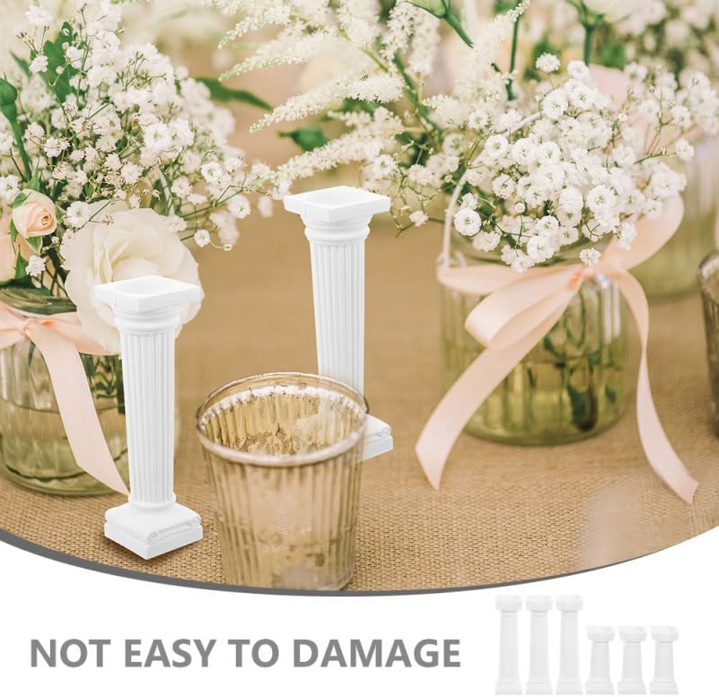 VOSAREA Mini Roman Column Decoration - 6Pcs Pillars for Photography & Wedding Decor | Sand Table Accent