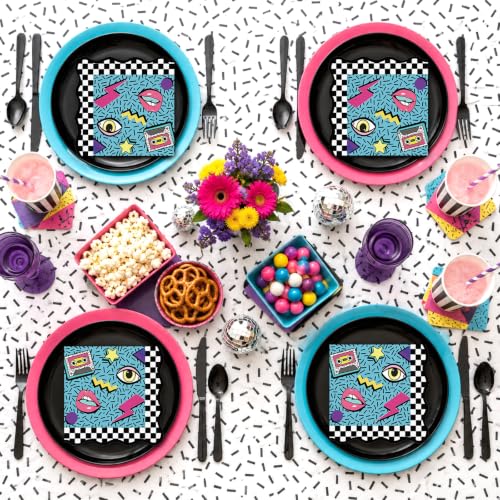 Retro Hip Hop Party Napkins 50 Pack - 80s 90s Cocktail Table Decor