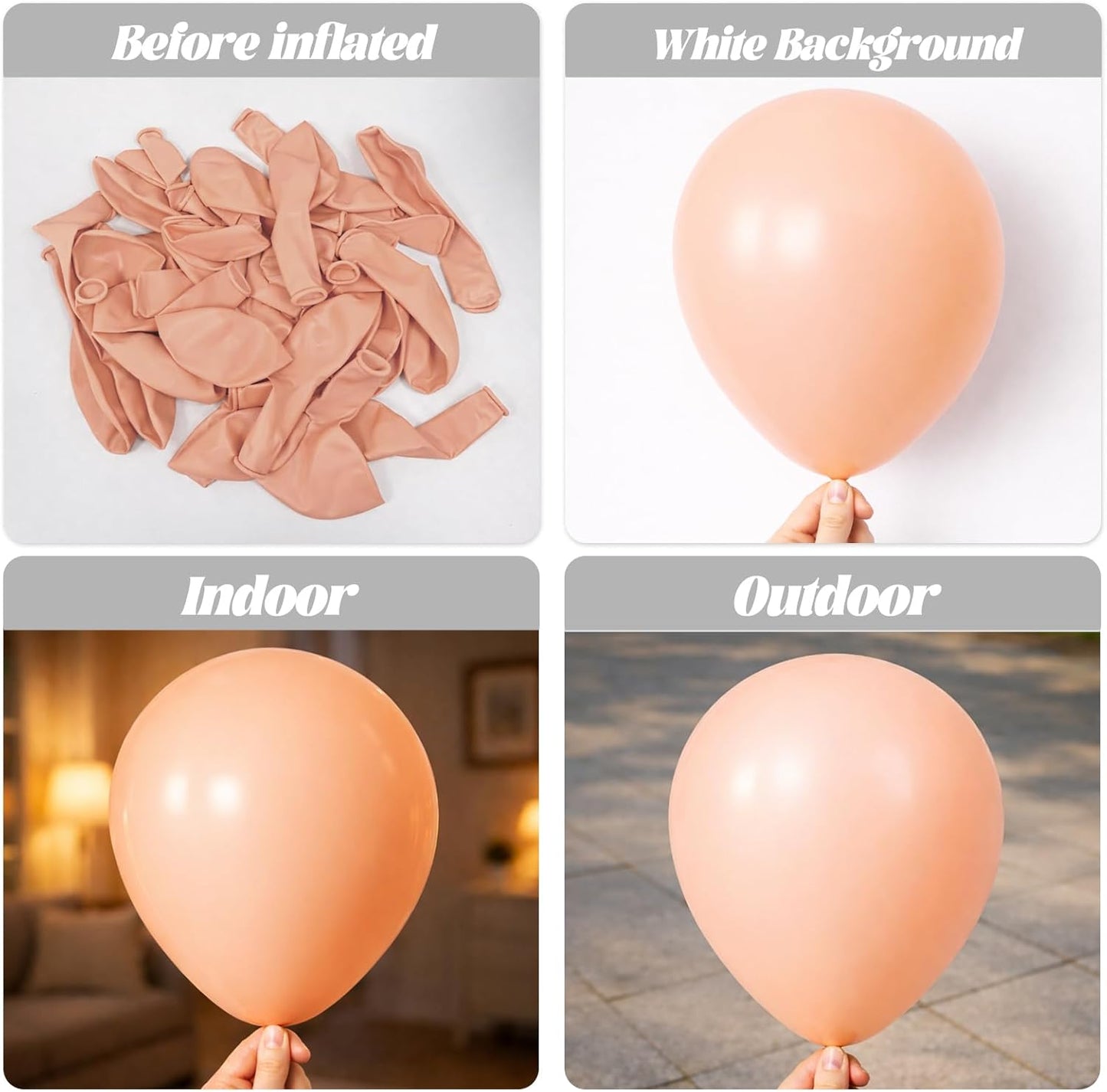 Voircoloria 105pcs Pastel Orange Balloons - 12 Inch Latex Party Balloons for Birthdays & Celebrations