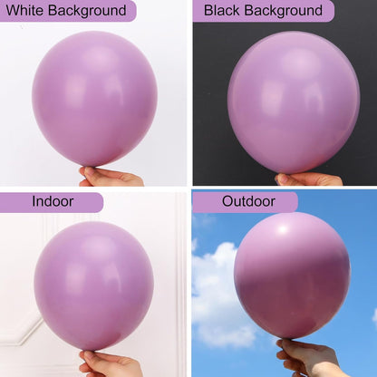 RUBFAC Dusty Purple Balloons - 129-Piece Latex Garland Kit for Weddings, Baby Showers & Birthdays | 5-18 Inch Sizes