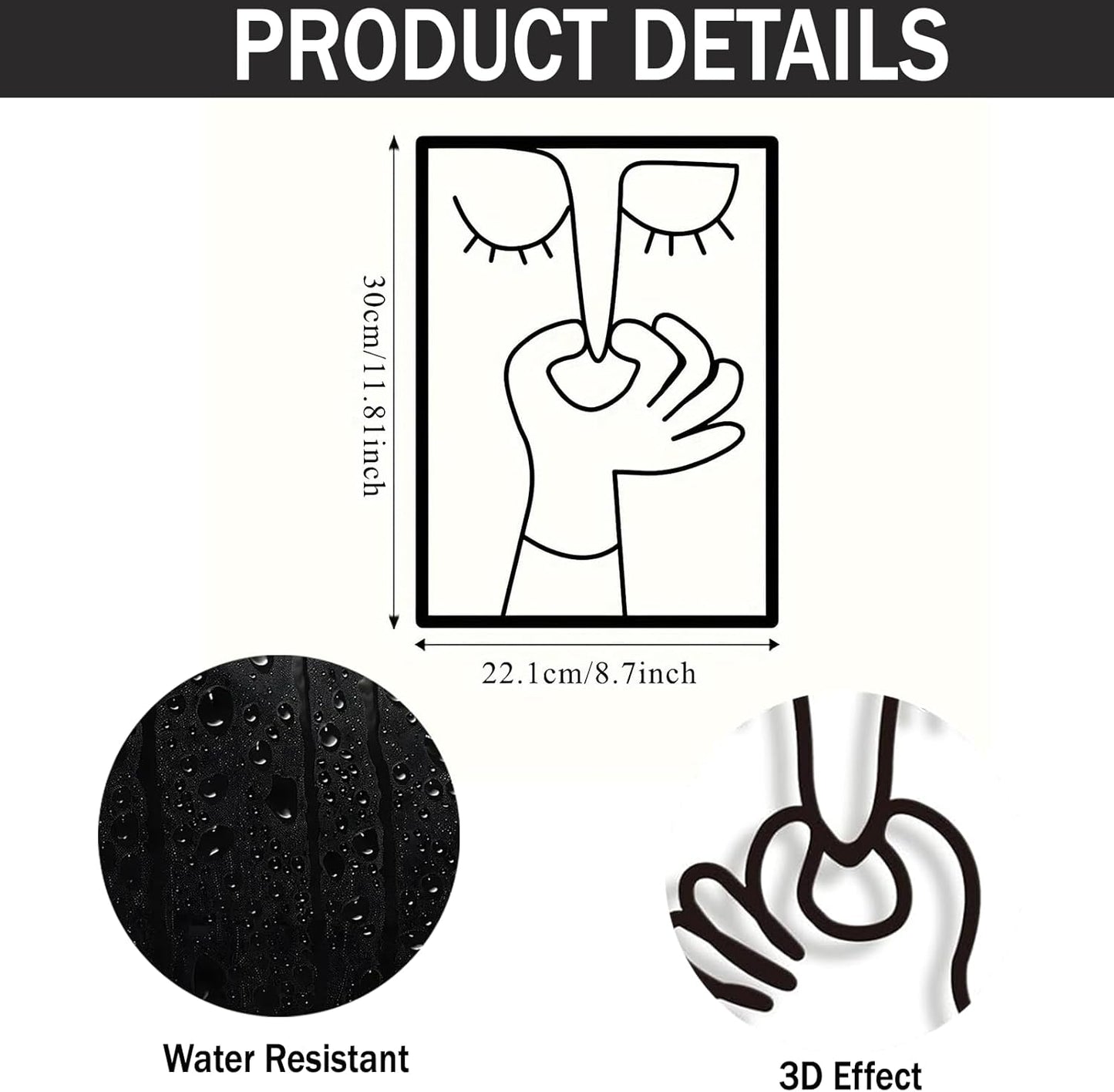 BOBOAR Bathroom Sign Decor - Modern Funny Black & White Wall Art for Restroom | Stylish Prints