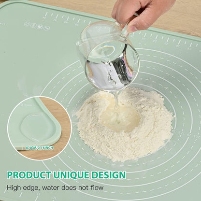 Skiennix Silicone Pastry Mat - Extra Thick Non-Stick Baking Mat | 24" x 16" Food Grade Dough Roller