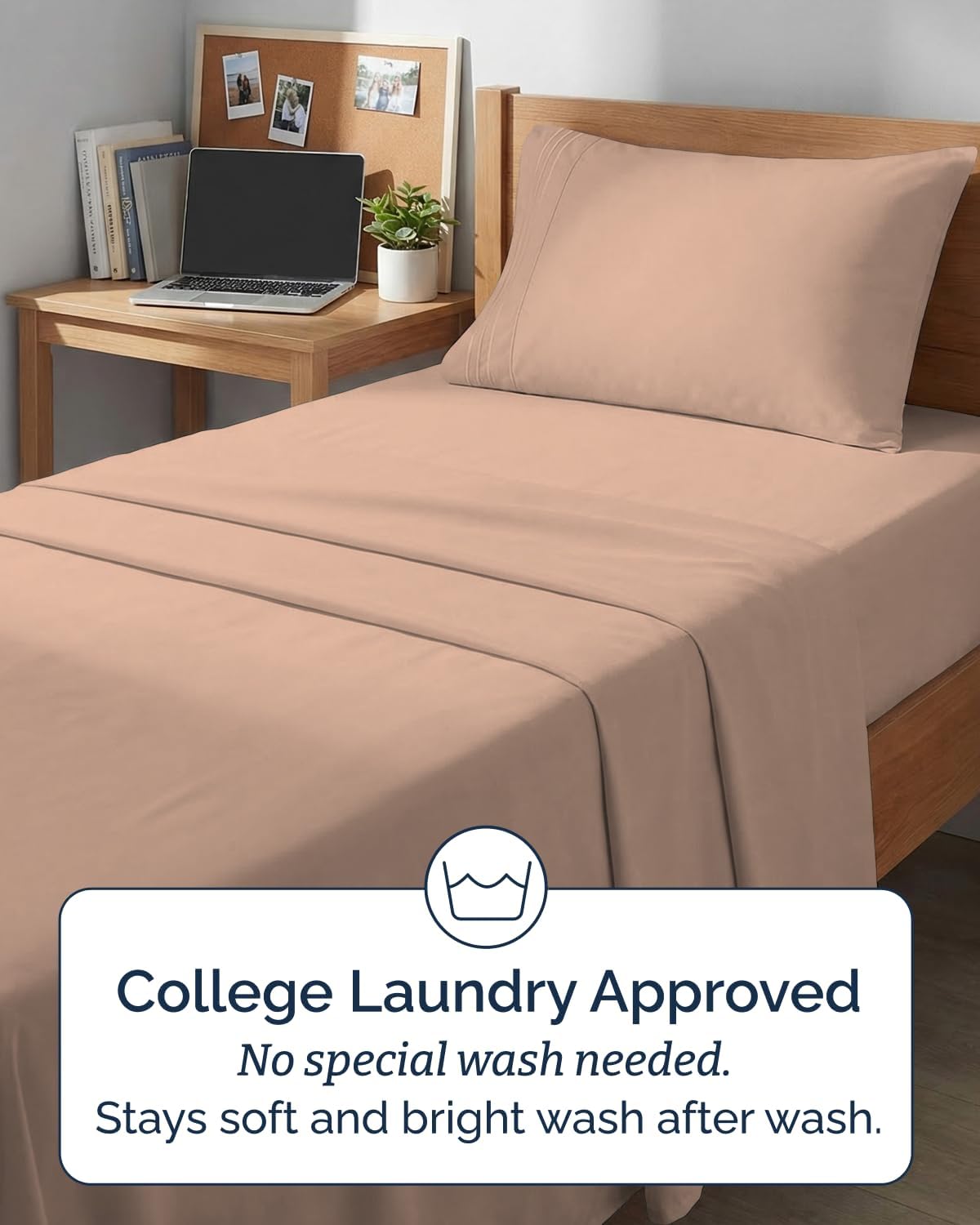Skiennix Twin XL Sheet Set - Comfy Cooling Bed Sheets with Deep Pockets - Ultra-Soft & Wrinkle-Free - Mauve