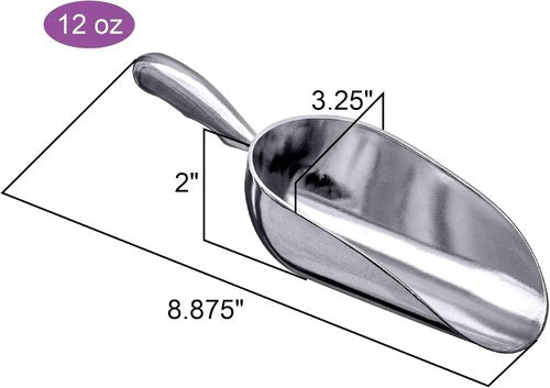 Amazing Abby - Elsa 12-Ounce Aluminum Ice Scoops | Set of 2 Food-Grade Utility Scoops, Hand-Wash Recommended
