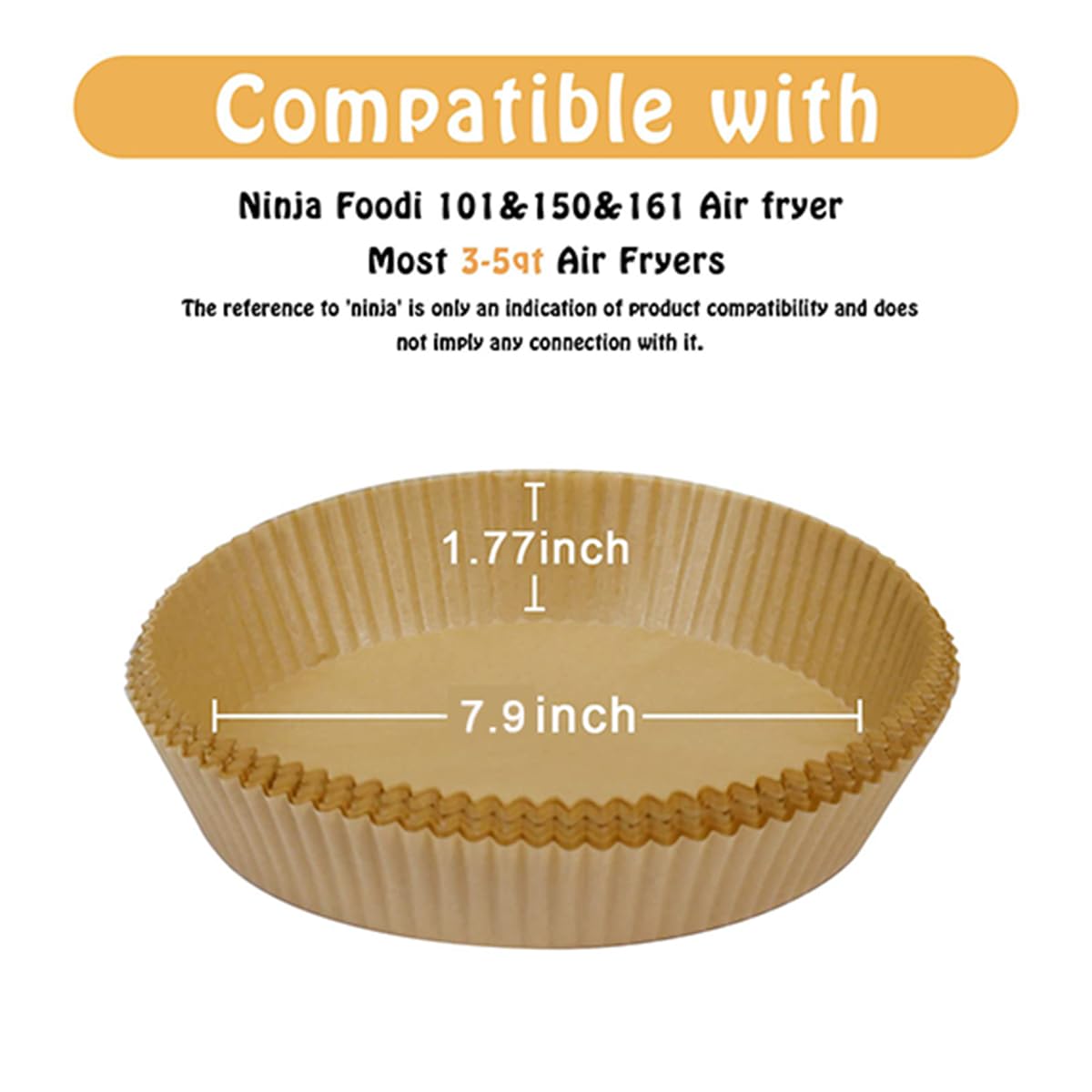 SIUDANGKA Air Fryer Liners for Ninja Air Fryer, 100 Pcs Air fryer Disposable Paper Liner Air Fryer Accessories for Ninja AF101 Air Fryer Ninja AF150Air Fryer XL Ninja AF161