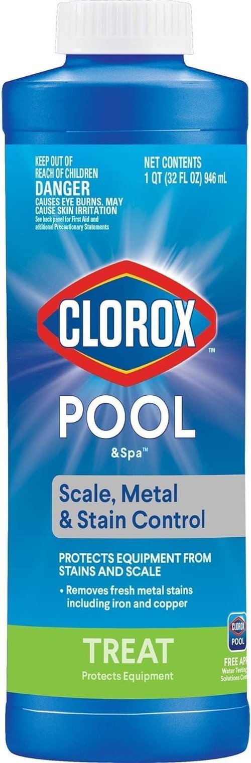 Clorox® Pool&Spa™ Scale & Stain Control - Prevent Metal Stains & Scale Formation, 1 Quart