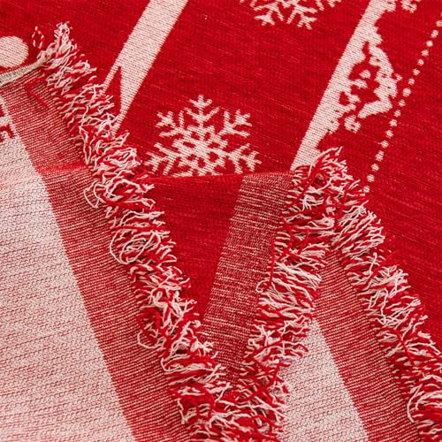 Christmas Sofa Cover Slipcover Snowflakes Red 134x71 Inches for 3 Cushion Couch